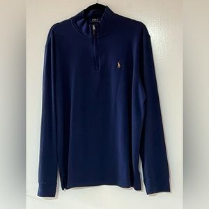 Polo 3/4 zip sweater navy blue